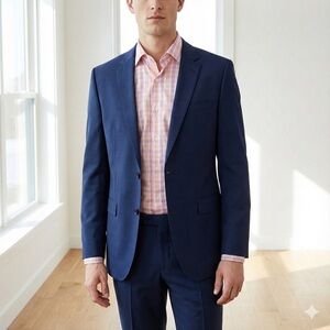 BOSS Hugo Boss pink & orange plaid Jeromee slim fit dress shirt - 16.5